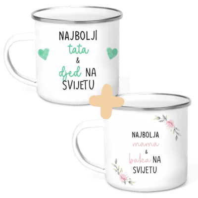 Paket šalica "Najbolji tata i djed" i "Najbolja mama i baka".